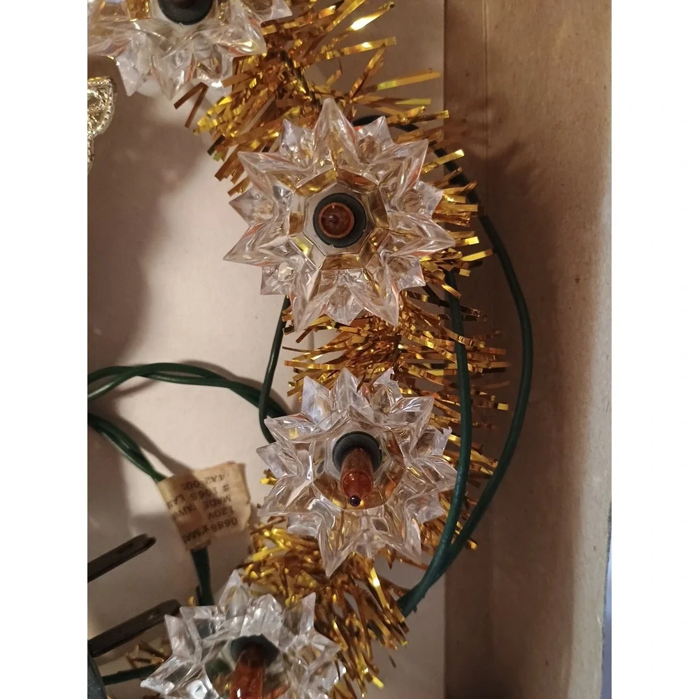 Vintage‎ Gold Angel 11 Light Tree Topper Target Original Packaging Amber Orange